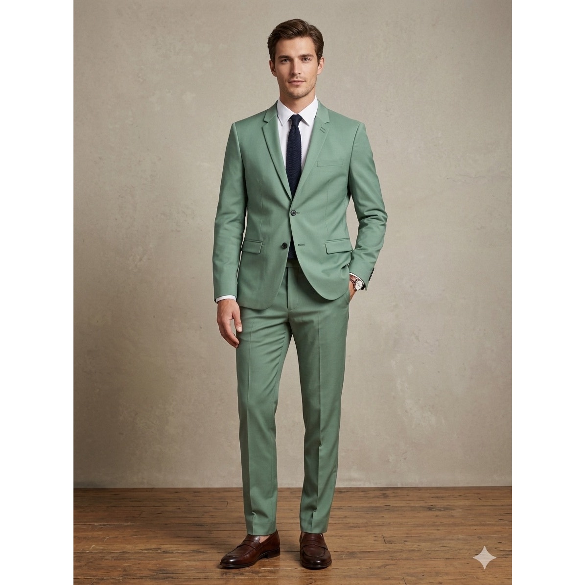 New The Kooples Green Suit Jacket Trousers Wool Pants Slacks Sz 46 Eu Us 36